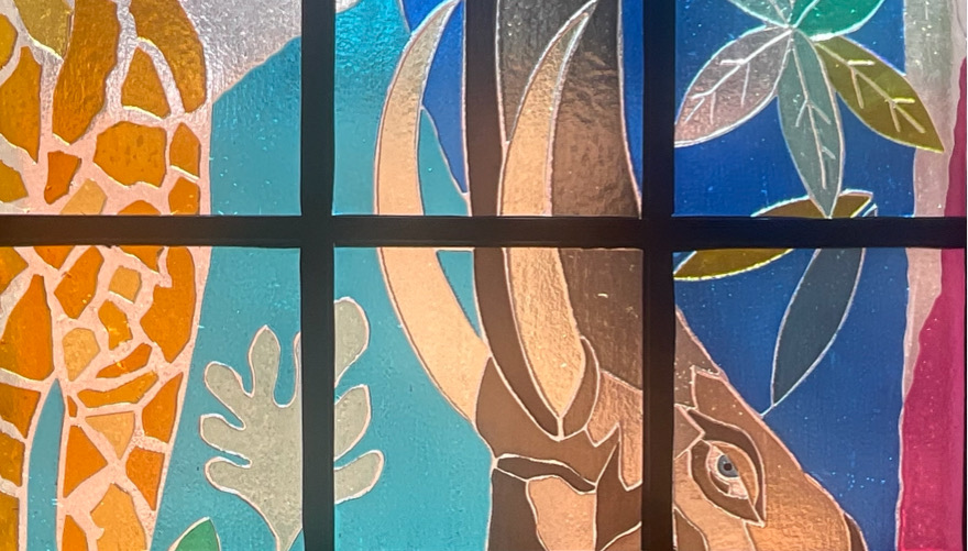 Giraffe and Elephant Window